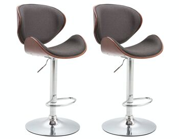 Lot de 2 tabourets de bar Recife tissu café café/gris foncé 46x48x86 café/gris foncé Matière Métal chromé 2