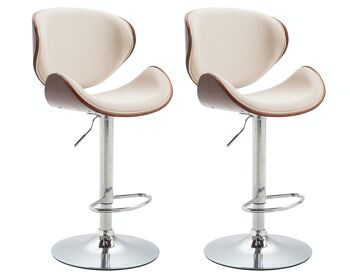 Lot de 2 tabourets de bar Recife tissu café café/crème 46x48x86 café/crème Matière Métal chromé 2