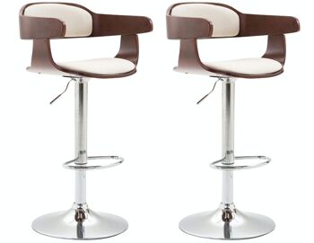 Lot de 2 tabourets de bar Bogota tissu café café/crème 46x48x86 café/crème Matière Métal chromé 4