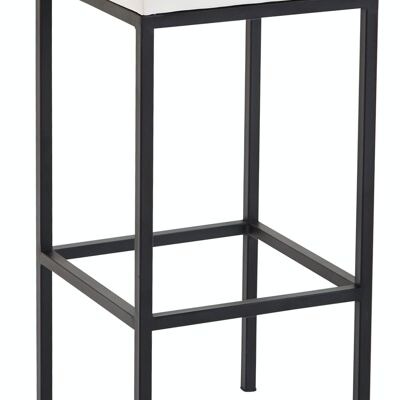 Tabouret de bar Newark 80 simili cuir noir blanc 37x37x80 simili cuir blanc métal