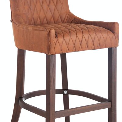 Tabouret de bar Hanoi similicuir vintage marron antique 59x55x116 similicuir vintage marron Bois