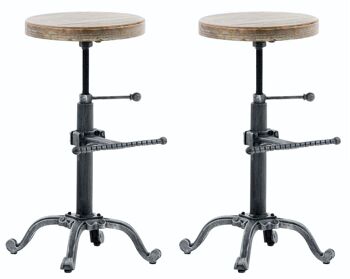 Lot de 2 tabourets de bar Carson métal argenté métal argenté 34x34x55 7