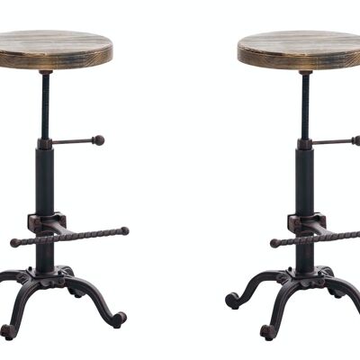 Lot de 2 tabourets de bar Carson bronze métal 34x34x55 métal bronze