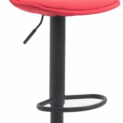 Tabouret de bar Kiel tissu noir rouge 43x39x82 rouge Matière métal