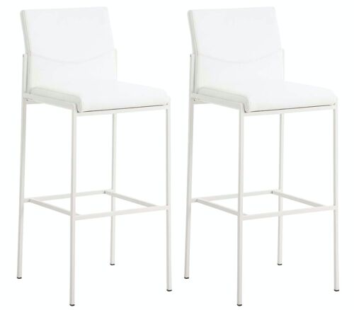 Set van 2 barkrukken Torino imitatieleer wit wit 45x43x106 wit kunstleer metaal