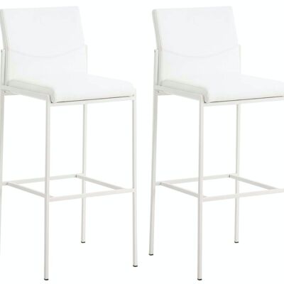 Set of 2 bar stools Torino imitation leather white white 45x43x106 white leatherette metal
