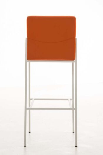 Lot de 2 tabourets de bar Torino simili cuir blanc orange 45x43x106 métal simili cuir orange 3