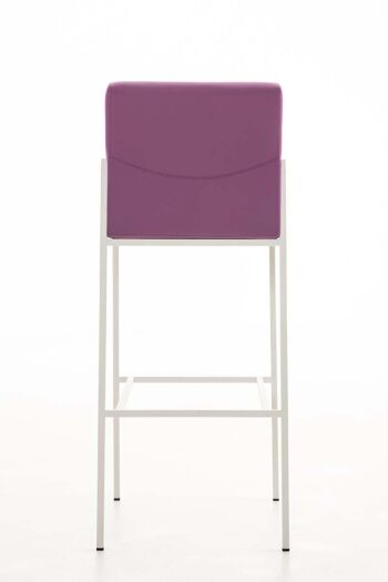 Lot de 2 tabourets de bar Torino simili cuir blanc violet 45x43x106 simili cuir violet métal 4