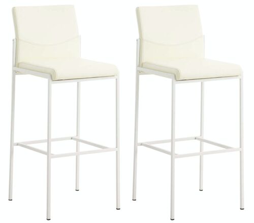 Set van 2 barkrukken Torino imitatieleer wit room 45x43x106 room kunstleer metaal