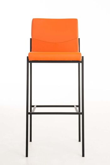 Lot de 2 tabourets de bar Torino simili cuir noir orange 45x43x106 métal simili cuir orange 2