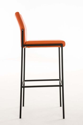 Lot de 2 tabourets de bar Torino simili cuir noir orange 45x43x106 métal simili cuir orange 3