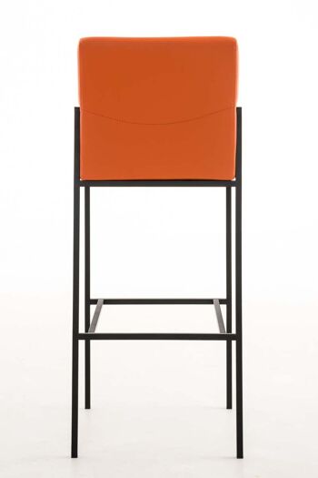 Lot de 2 tabourets de bar Torino simili cuir noir orange 45x43x106 métal simili cuir orange 4