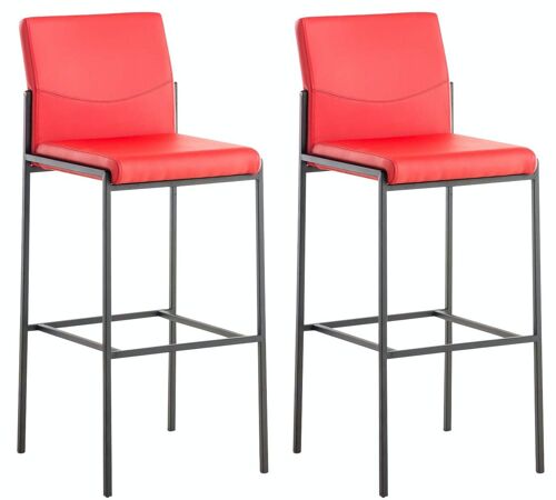 Set van 2 barkrukken Torino imitatieleer zwart rood 45x43x106 rood kunstleer metaal