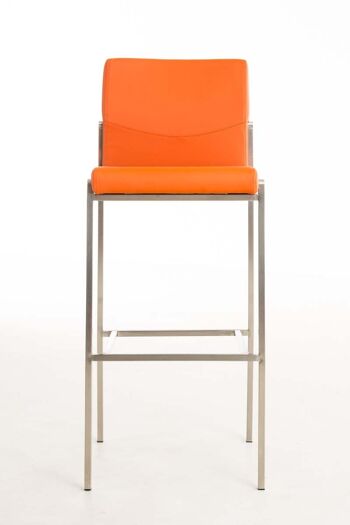 Lot de 2 tabourets de bar Torino simili cuir inox orange 45x43x106 simili cuir orange métal 2