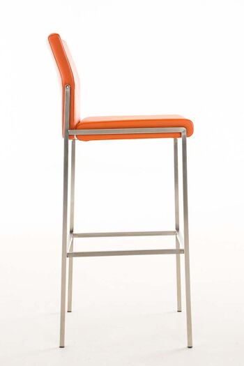 Lot de 2 tabourets de bar Torino simili cuir inox orange 45x43x106 simili cuir orange métal 3