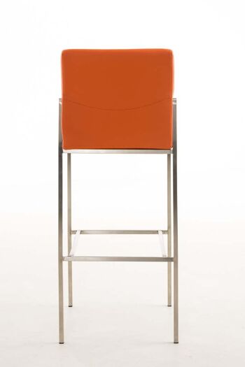 Lot de 2 tabourets de bar Torino simili cuir inox orange 45x43x106 simili cuir orange métal 4