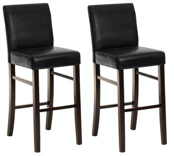 Lot de 2 tabourets de bar Alvin simili cuir cappuccino noir 50x44x108 simili cuir noir Bois