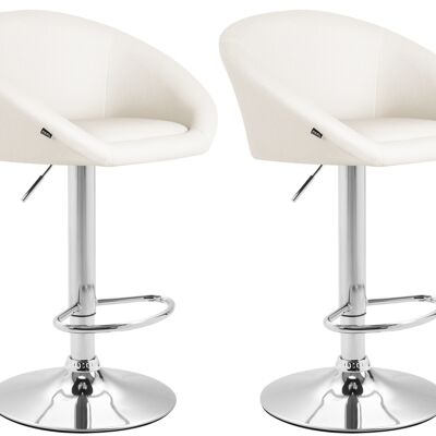 Set di 2 sgabelli bar Miami V2 similpelle bianco 51x55x86 similpelle bianco Metallo cromato