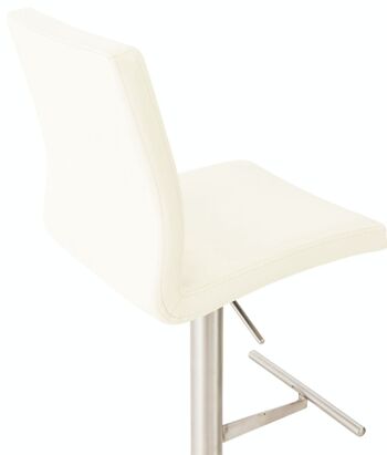 Tabouret de bar Cadiz simili cuir inox crème 49x40x93 simili cuir crème métal 4