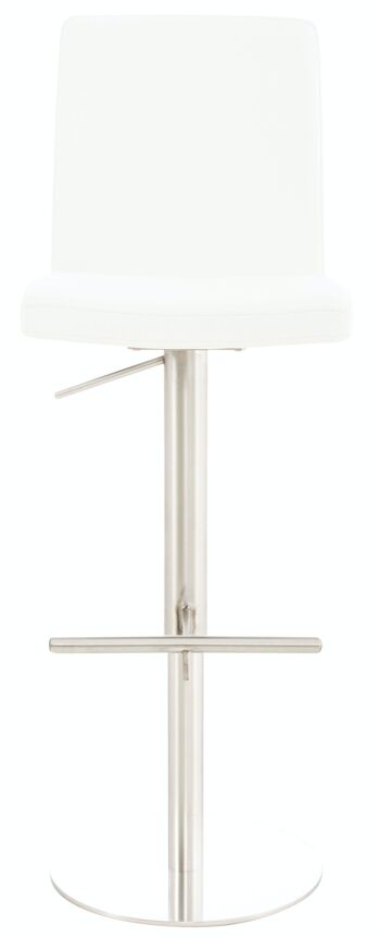 Tabouret de bar Cadiz simili cuir inox blanc 49x40x93 simili cuir blanc métal 2