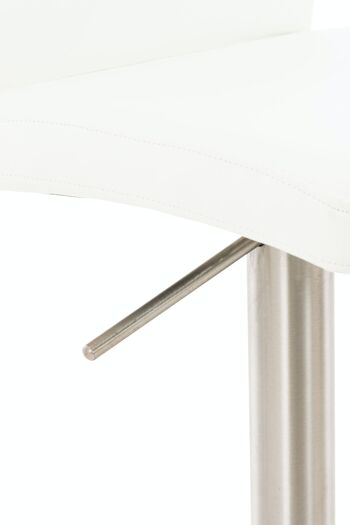 Tabouret de bar Cadiz simili cuir inox blanc 49x40x93 simili cuir blanc métal 6