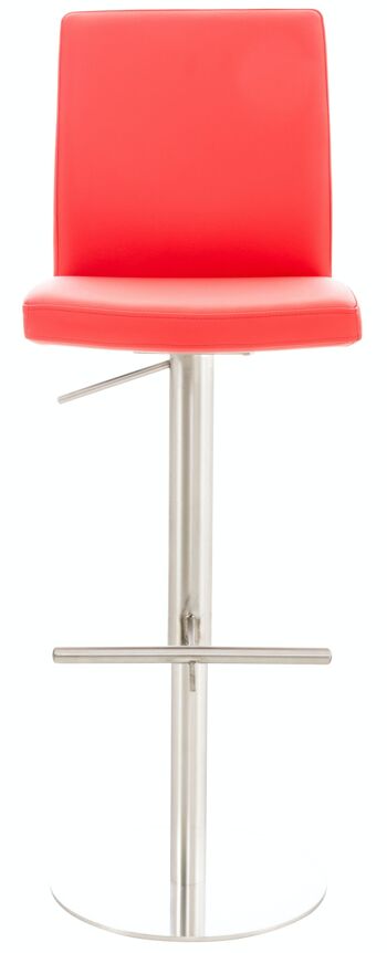 Tabouret de bar Cadiz simili cuir inox rouge 49x40x93 simili cuir rouge métal 2