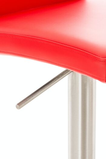 Tabouret de bar Cadiz simili cuir inox rouge 49x40x93 simili cuir rouge métal 7