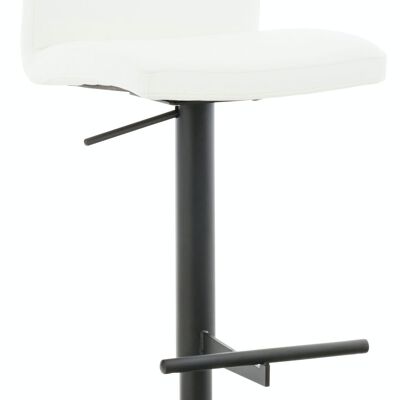 Tabouret de bar Cadiz simili cuir noir blanc 49x40x93 simili cuir blanc métal