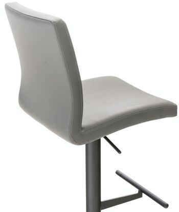 Tabouret de bar Cadiz simili cuir noir Gris 49x40x93 Métal simili cuir gris 4