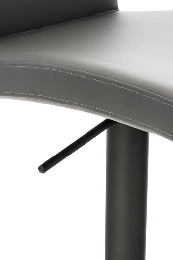 Tabouret de bar Cadiz simili cuir noir Gris 49x40x93 Métal simili cuir gris 7