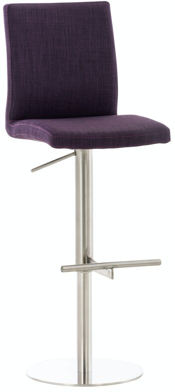 Tabouret de bar Cadiz tissu inox violet 49x40x93 violet Matière métal 1