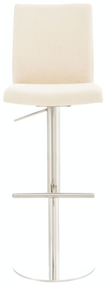 Tabouret de bar Cadiz tissu inox crème 49x40x93 crème Matière métal 2