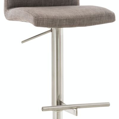 Bar stool Cadiz fabric stainless steel Gray 49x40x93 Gray Material metal