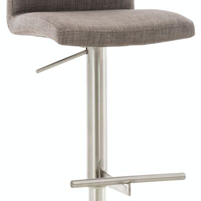 Tabouret de bar Cadiz Tissu Inox Gris 49x40x93 Gris Matière métal