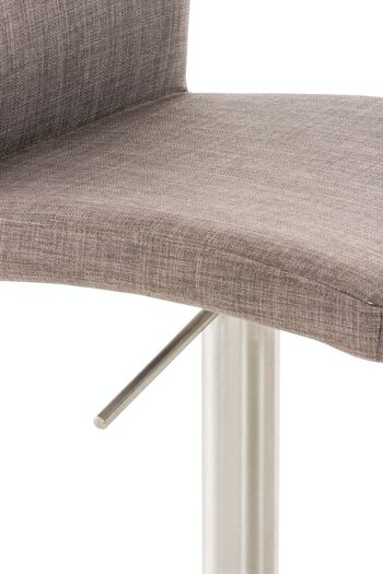 Tabouret de bar Cadiz Tissu Inox Gris 49x40x93 Gris Matière métal 7