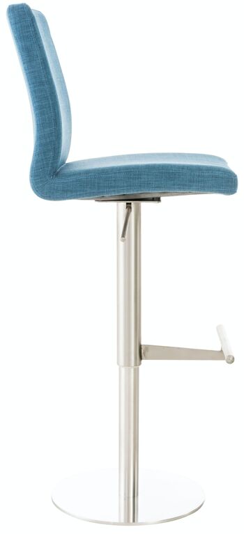 Tabouret de bar Cadiz tissu inox bleu 49x40x93 bleu Matière métal 3