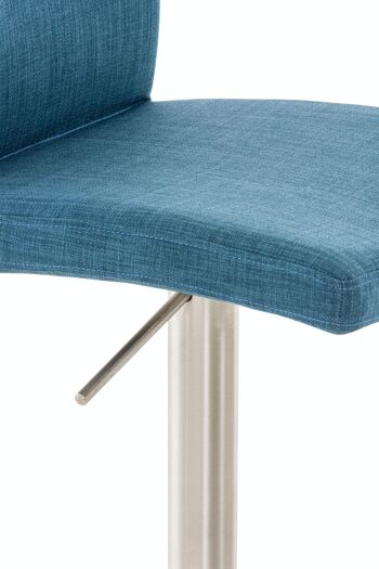 Tabouret de bar Cadiz tissu inox bleu 49x40x93 bleu Matière métal 7