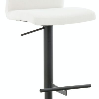 Tabouret de bar Cadiz tissu noir blanc 49x40x93 blanc Matière métal