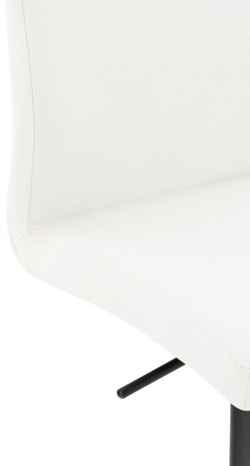 Tabouret de bar Cadiz tissu noir blanc 49x40x93 blanc Matière métal 6