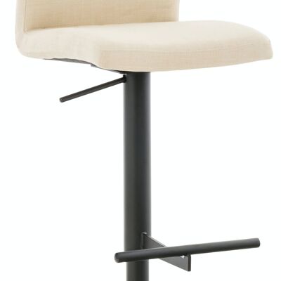 Tabouret de bar Cadiz tissu noir crème 49x40x93 crème Matière métal