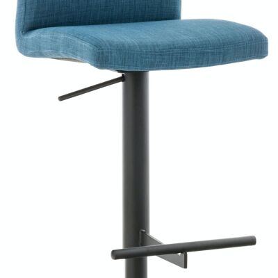 Tabouret de bar Cadiz tissu noir bleu 49x40x93 bleu Matière métal