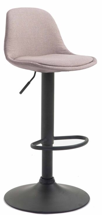 Tabouret de bar Kiel tissu noir taupe 43x39x82 taupe Matière métal 1