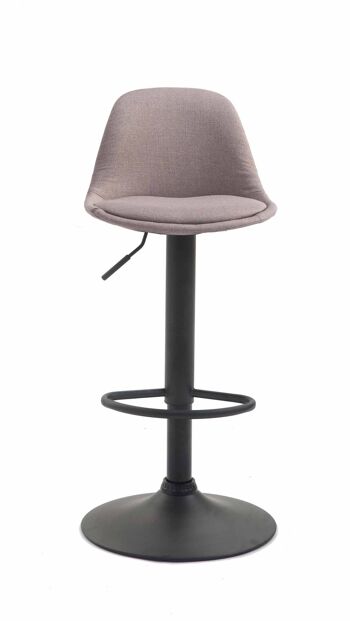 Tabouret de bar Kiel tissu noir taupe 43x39x82 taupe Matière métal 2