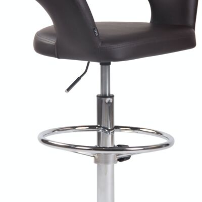 Bar stool Jaen imitation leather brown 47x58x82 brown imitation leather Chromed metal