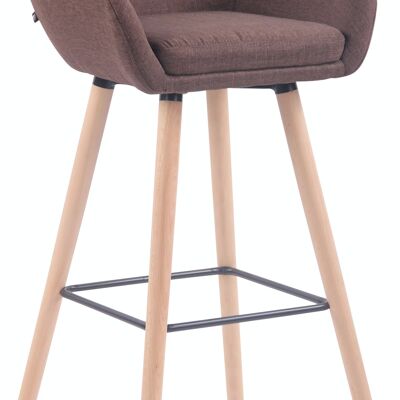 Bar stool Adelaide fabric natural brown 52x51x100 brown Material Wood
