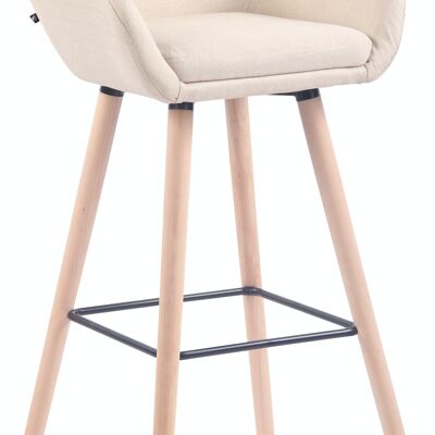 Bar stool Adelaide fabric natural cream 52x51x100 cream Material Wood
