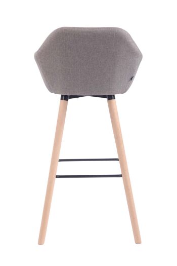 Tabouret de bar Adelaide tissu naturel Gris 52x51x100 Gris Matière Bois 5