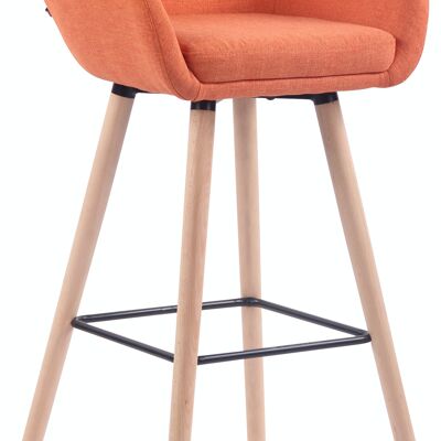 Bar stool Adelaide fabric natural orange 52x51x100 orange Material Wood