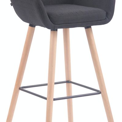 Bar stool Adelaide fabric natural black 52x51x100 black Material Wood