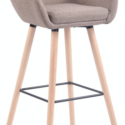 Bar stool Adelaide fabric natural taupe 52x51x100 taupe Material Wood